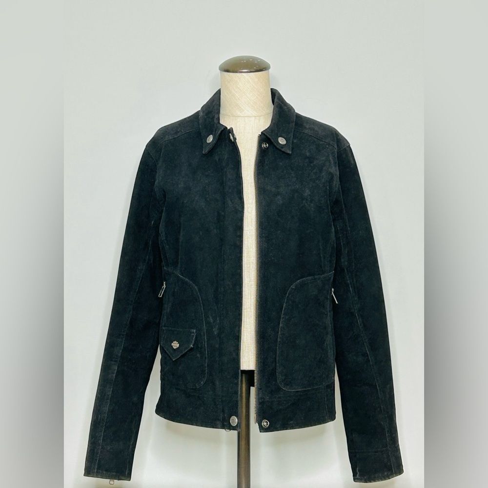 Harley-Davidson® Women's Soar Sueded Jacket, Black Suede Leather sz Medium - Picture 2 of 15
